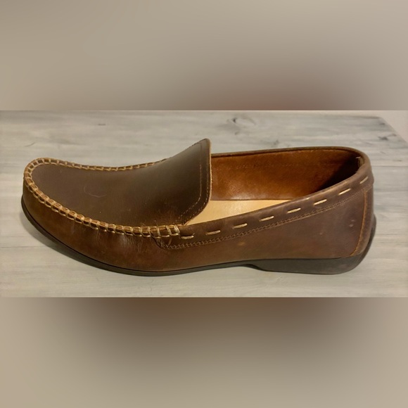 Frye & Co Men’s Brown Leather Slip-On loafers Size 9.5 Preppy Moccasin Casual
